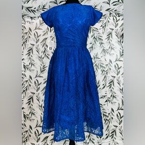 Beautiful Cocktail Lace Mother of The Bride Dress Vintage Style Blue Formal #B